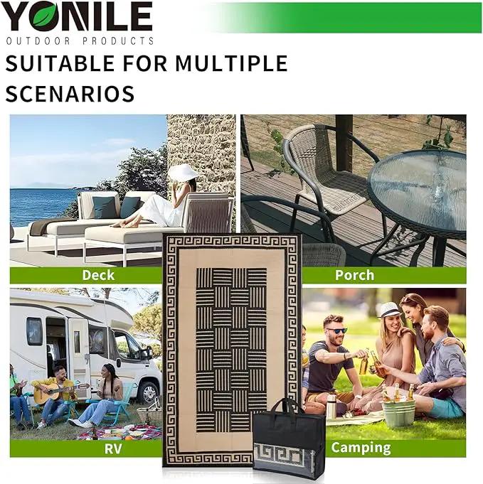 Outdoor Rug 8x10 ft Waterproof, Reversible Outdoor Plastic Straw Rug for Patios Clearance, Outdoor Area Rug Carpet RV Mat for Camping Backyard Deck Porch by GreenHaven Gardens
