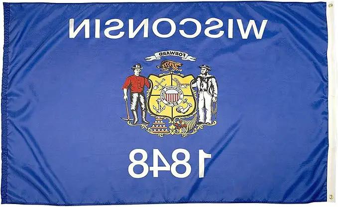 FlagSource Wisconsin Nylon State Flag, Made in the USA, 4x6' by GreenHaven Gardens