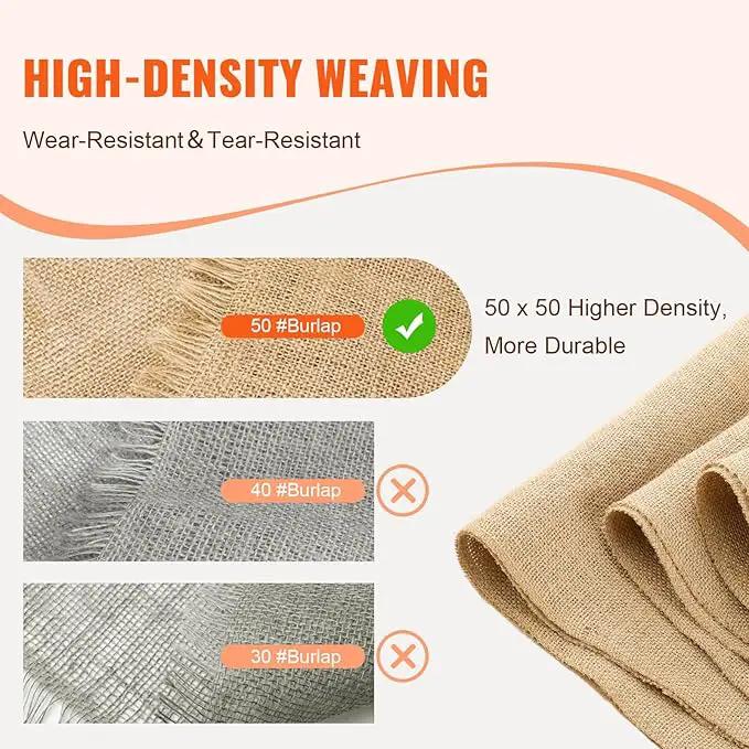 VEVOR Burlap Fabric Roll, 14” x 30 ft High Density Natural Jute Fiber Material for Outdoor Plant Care, Tree Wrap Roll, Decor, DIY Crafts, Wedding, Garden Weed Barrier, Plants & Trees Winter Covering by GreenHaven Gardens