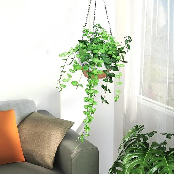 3 Pack Hanging Planter Indoor Outdoor Flower Pots 7/6.5/5 Inch, Self-Watering Hanging Pot with Drainage Holes Hanging Baskets Holder Plant Pots for Garden (White) by GreenHaven Gardens