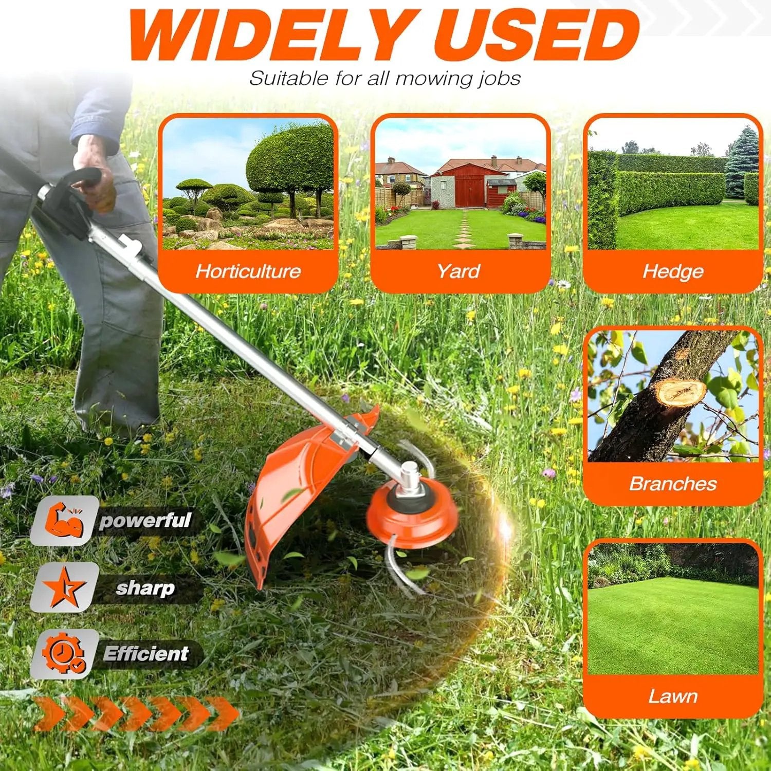52cc 6 in 1 2-Stroke Gas String Trimmer with Gas Hedge Trimmer,Brush Cutter Gas Powered,Gas Weed Eater for Weeds and Grass by GreenHaven Gardens