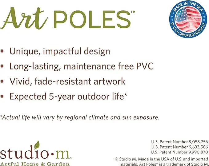 Studio M Art Pole, PVC Weather Resistant Pole with Vinyl Bowl 40 inches Tall Outdoor Decoration for Gardens, Patios, Yards, Landscaping and Birding Accessories, We Will Miss You by GreenHaven Gardens