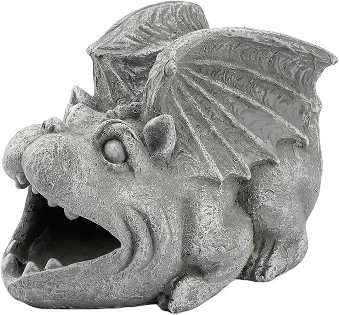 Elenon Gargoyle Decorative Gutter Downspout Extension Statue, Gutter Guardian Rain Downspout Extender, Garden Splash Block Outdoor Sculpture for 3" × 4" Down Spouts Decor by GreenHaven Gardens