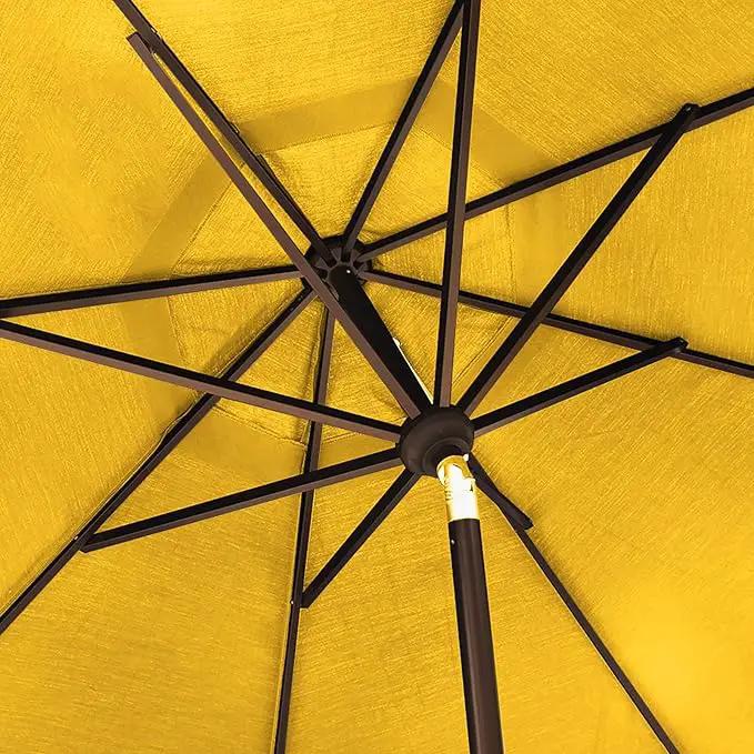 EliteShade USA 10-Year-Non-Fading 9Ft Market Umbrella Patio Umbrella Outdoor Table Umbrella with Ventilation, Sunflower Yellow by GreenHaven Gardens