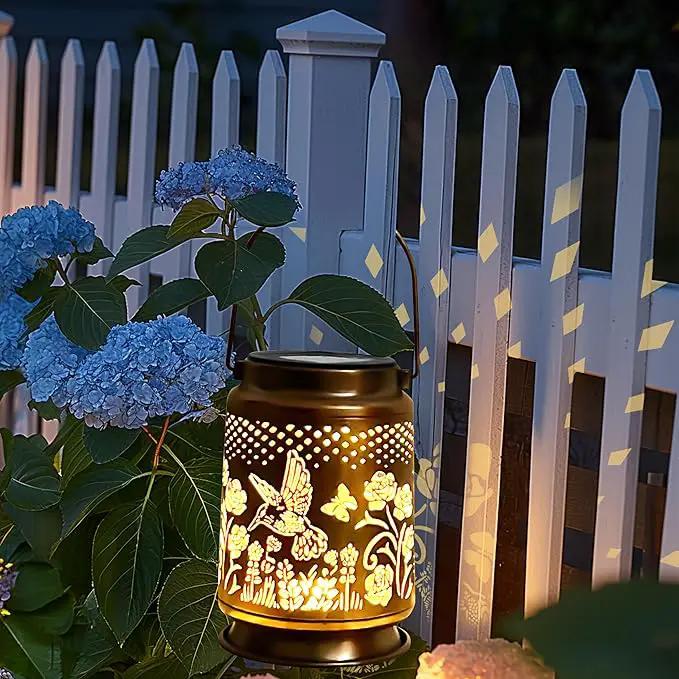 KY&BOSAM Solar Lanterns Outdoor Waterproof Rose Hummingbird Garden Decor Birthday Gift for Women Mom Grandma Hangings Solar Lights Metal Diwali Decoration Outside Lantern for Yard Patio Backyard Porch by GreenHaven Gardens