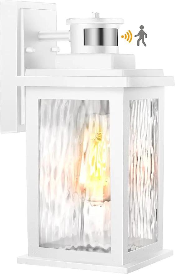 VIANIS Motion Sensor Outdoor Lights, White Dusk to Dawn Outdoor Lighting Wall Mount, Aluminum Waterproof Modern Exterior Garage Lights, Outdoor Lanterns for Front Porch Patio, Entryway, Front Door… by GreenHaven Gardens