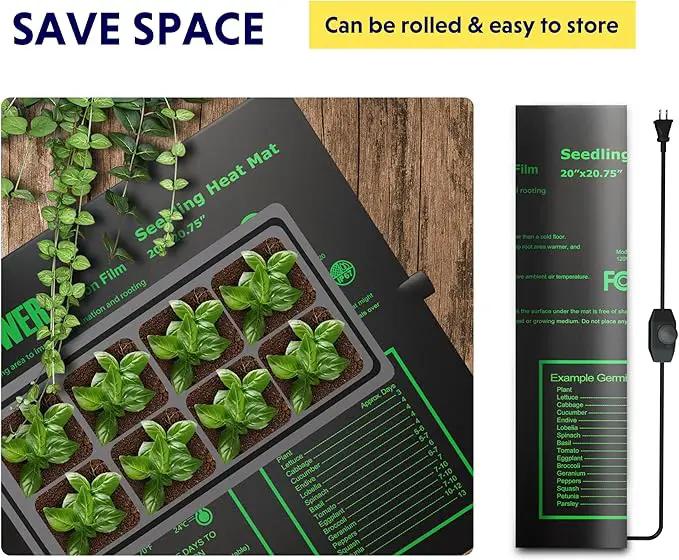 iPower 2 Pack 20" x 20.75" Seeding Heat Mat Adjustable Temperature Waterproof Durable Hydroponic Plant Heating Pad for Germination Starting by GreenHaven Gardens