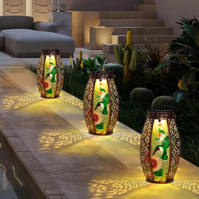 Larekook Outdoor Solar Lantern-Waterproof Hummingbird Hanging Metal Decorative Lights for Patio Table Garden Pathway Yard with Super Bright Warm White LED,Large Solar Panels,Auto On/Off Sensor by GreenHaven Gardens