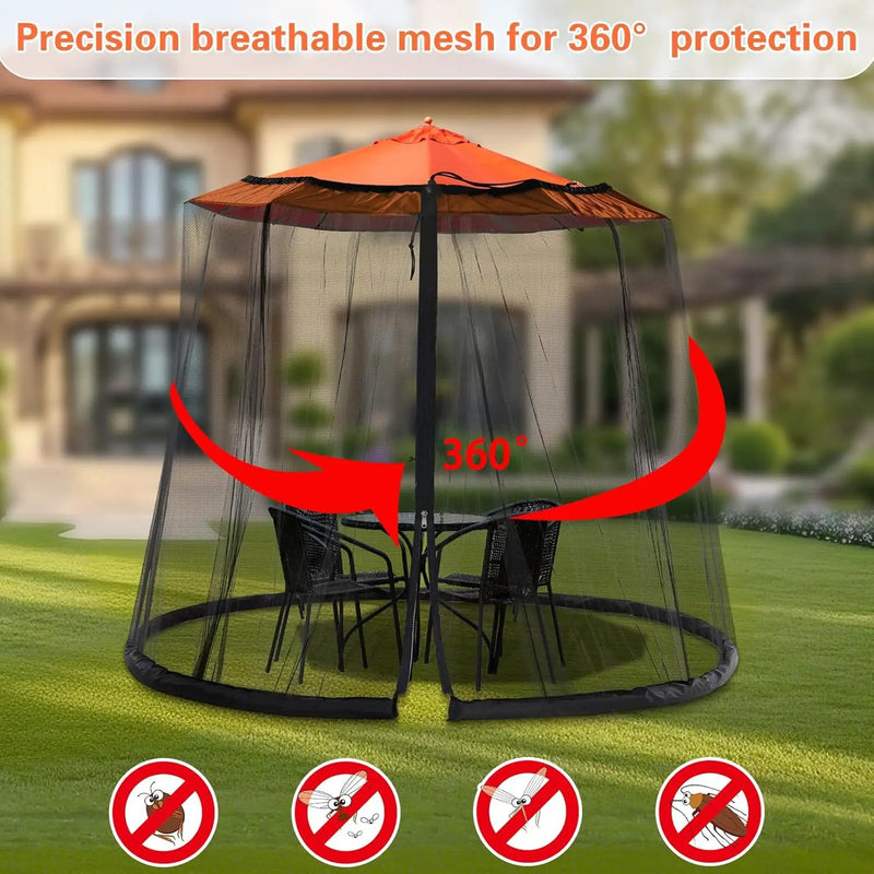 7.5-13FT Mosquito Netting for Patio - Mosquito Net for Patio Garden and Outdoor Umbrellas with Zipper and Adjustable, Umbrella Netting for Outdoor Umbrellas by GreenHaven Gardens