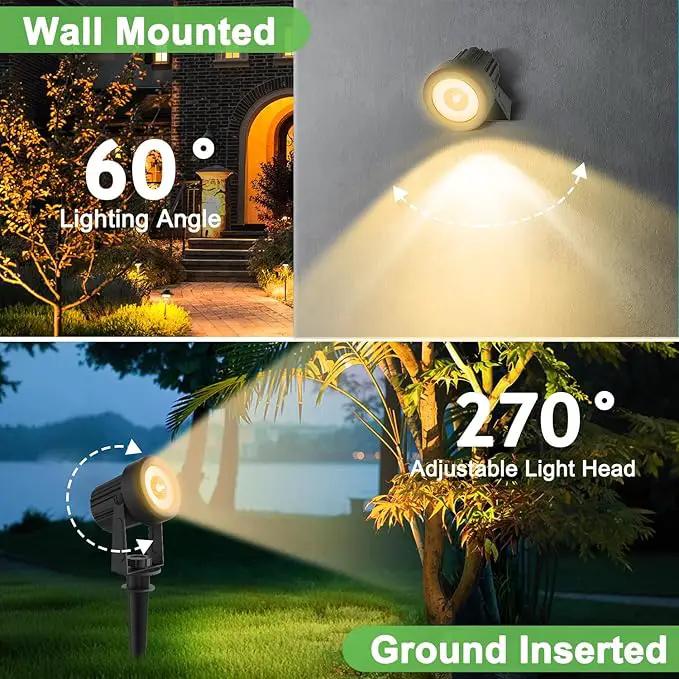 Solar Spotlights Outdoor 4Pack Warm White Landscape Lights IP65 Waterproof Solar Lights Plant Decorative Lighting for Garden Yard Path Lawn by GreenHaven Gardens