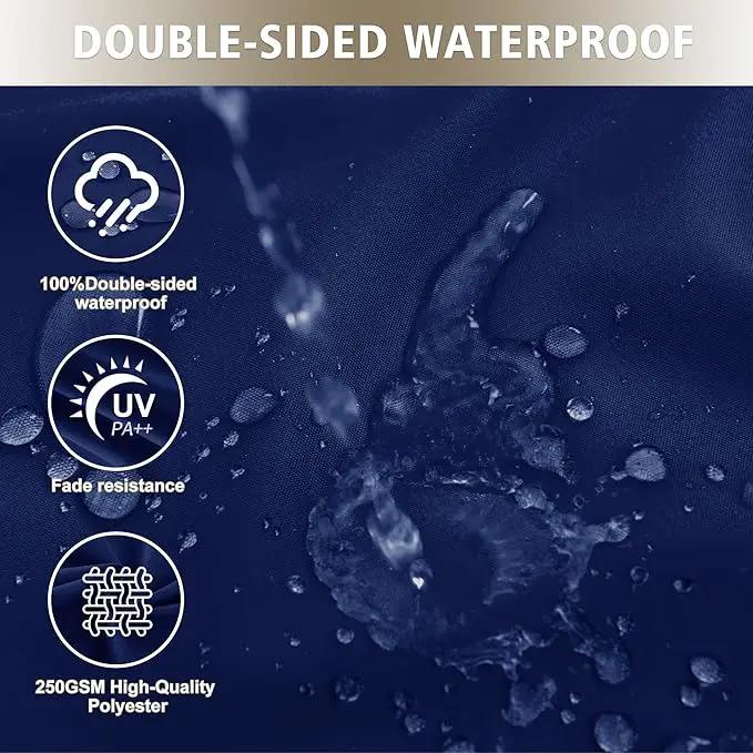Outdoor Cushions for Patio Furniture, Waterproof Outdoor Chair Cushion w/Fade-Resistant, Removable & Machine-Washable Cover, 22x22 Inch, Deep Seat Sofa/Couch Pad Replacement – Set of 2, Navy Blue by GreenHaven Gardens