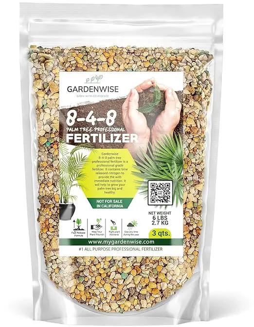 8-4-8 Professional Palm Tree Fertilizer Plant Food; for Indoor Potted Plants and Outdoor Landscape Palm Trees; Quick-Release Nitrogen Fertilizer and Continuous Feeding (3 QUARTS) by GreenHaven Gardens