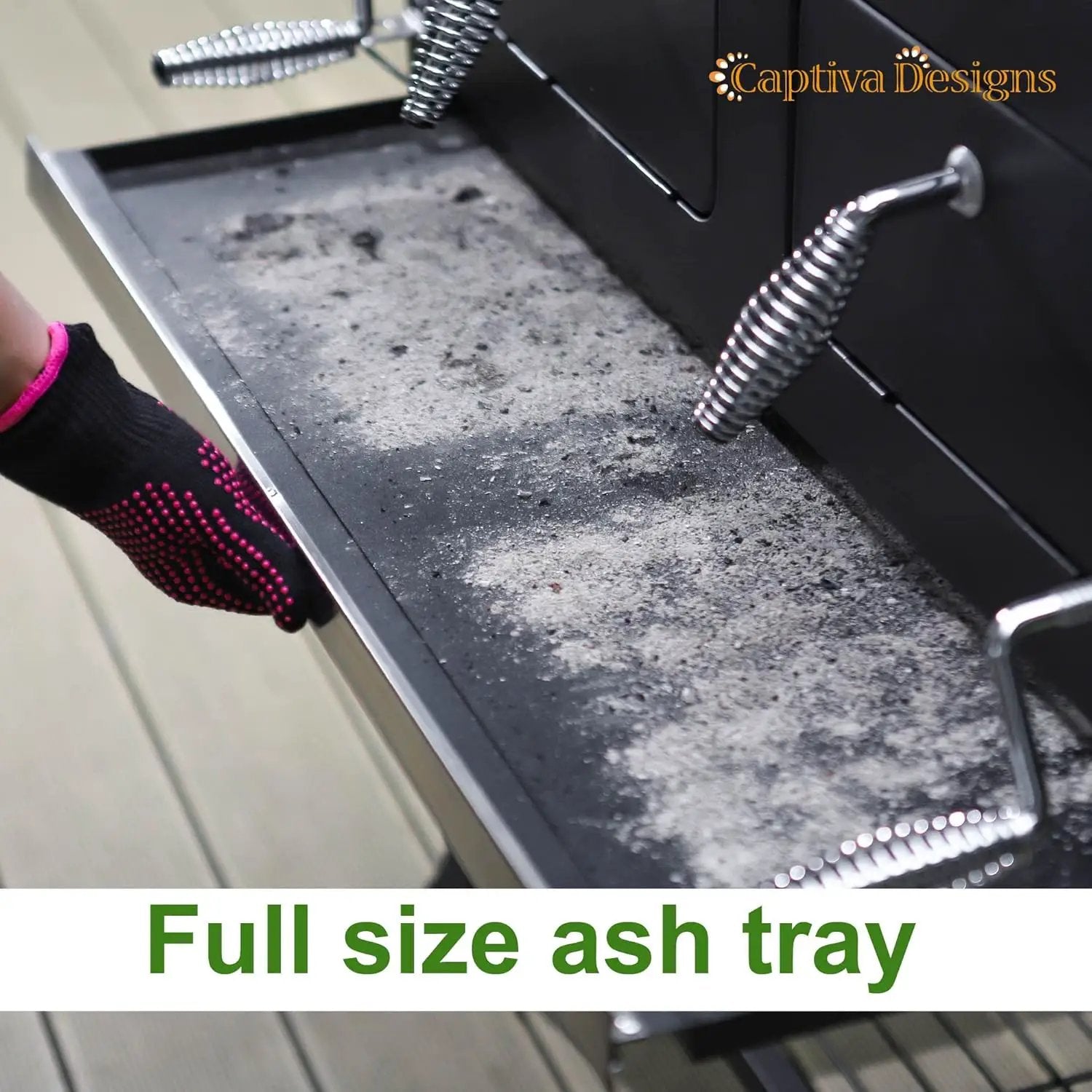 Captiva Designs Extra Large Charcoal BBQ Grill with Oversize Cooking Area(794 SQIN), Outdoor Cooking Grill with 2 Individual Lifting Charcoal Trays and 2 Foldable Side Tables by GreenHaven Gardens