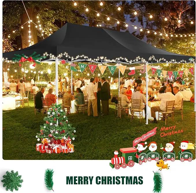 COBIZI 13x26 Pop Up Tent Heavy Duty Canopy with Removable Sidewalls Party Tent Outdoor Wedding Large Event Tent with Roller Bag for Garden Lawn Waterproof UPF 50+ Easy Up, Black (Framework Upgraded) by GreenHaven Gardens