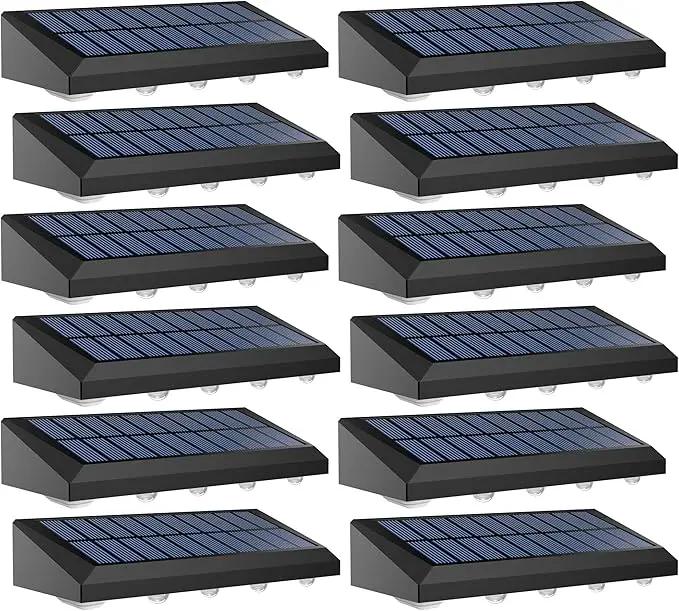 Solar Fence Lights Outdoor Waterproof IP65, 12 Pack Fence Lights Solar Powered 60 Lumens Auto On/Off Step Wall Lights Outside Decorations for Yard, Porch, Patio, Stairs, Pool, Deck, Garden-White Light by GreenHaven Gardens