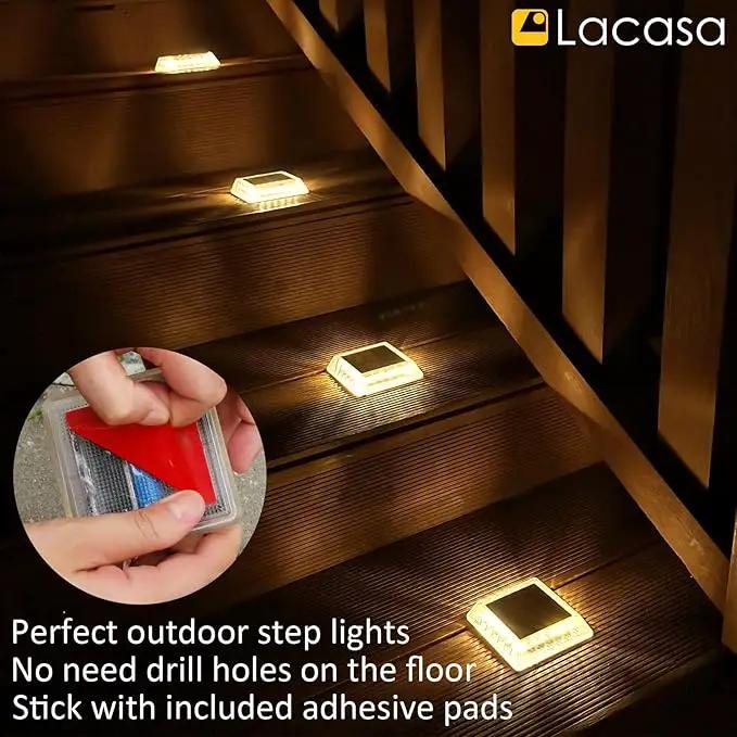 Lacasa Outdoor Solar Light, 4 Pack 30LM IP68 Waterproof Solar Garden Light Auto On/Off Solar Lighting for Stairs Paths Paths Paths Patio Deck Dock, Warm White 2700K by GreenHaven Gardens