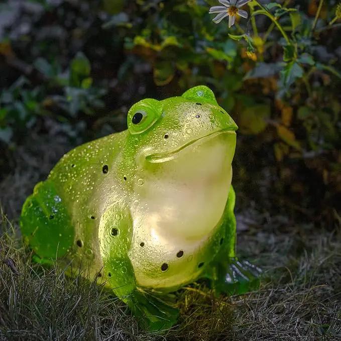 Solar Frog Lights Deck Decorative Lighting Statue Lawn Patio Backyard Outdoor Garden Decoration Housewarming Gift by GreenHaven Gardens