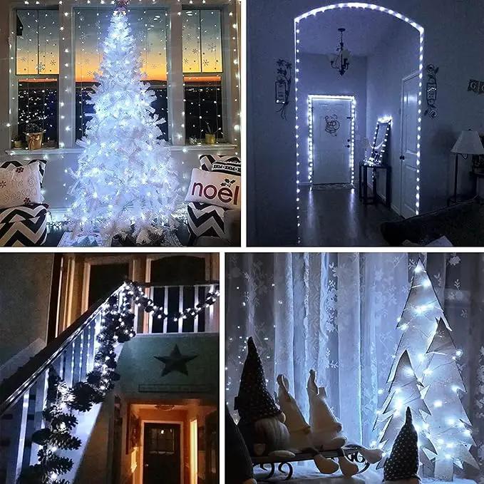 33Ft 100LED Fairy Lights Plug in, Waterproof String Lights Outdoor & Indoor 8 Modes with Timer, Christmas Light Bedroom Decor, Twinkle Light for Girl's Room Garden Christmas Decorations (Cool White) by GreenHaven Gardens