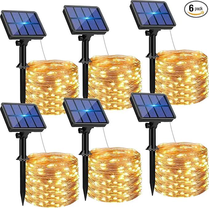 btfarm Solar String Lights for Outside, 6 Pack 198FT 480LED Solar Fairy Lights Waterproof with 8 Modes, Twinkle Solar Powered Outdoor Lights for Tree Garden Yard Christmas Wedding Party, Warm White by GreenHaven Gardens