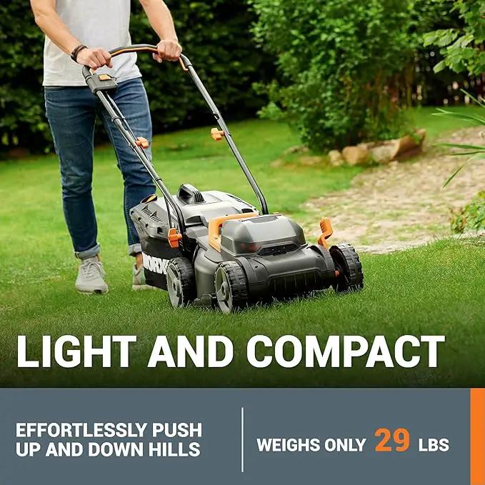 WORX 40V 14" Cordless Lawn Mower for Small Yards, 2-in-1 Electric Mower Cuts Quietly, Compact & Lightweight Push Lawn Mower with 6-Position Height Adjustment WG779 – 2 Batteries & Charger Included by GreenHaven Gardens