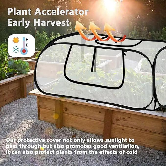 45"*22"*16"Garden Plant Covers with Two Air Hole and Breathable Mesh for Raised Beds, Accelerator Plants Cover, Mini Greenhouse Cover, Frost Cover for Plant Vegetable Seedling Protector 2PCS by GreenHaven Gardens
