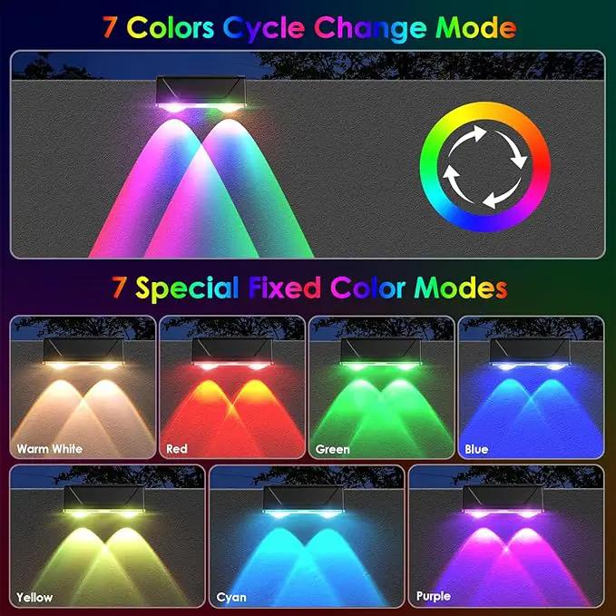 Derynome Solar Fence Lights Outdoor - Dusk to Dawn IP45 Waterproof Solar Garden Lights for Outside, Step, Backyard, Railing, Step, Patio & Wall (Color Change+7 Color, 8 Pack) by GreenHaven Gardens