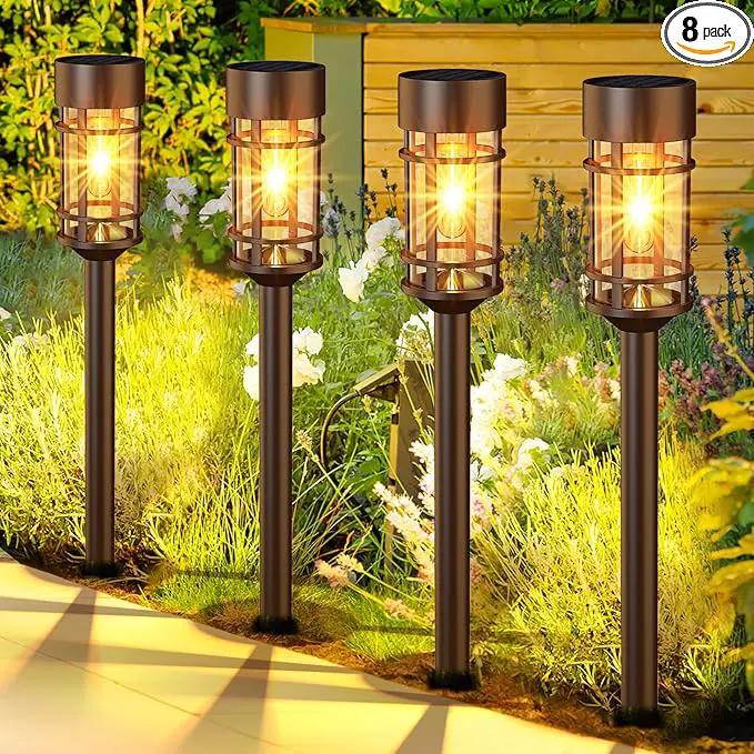 Solar Pathway Lights 8 Pack, Solar Lights Outdoor Waterproof IP65, Long-Lasting, Bright LED Outdoor Lighting Decor for Garden Yard Landscape Path by GreenHaven Gardens