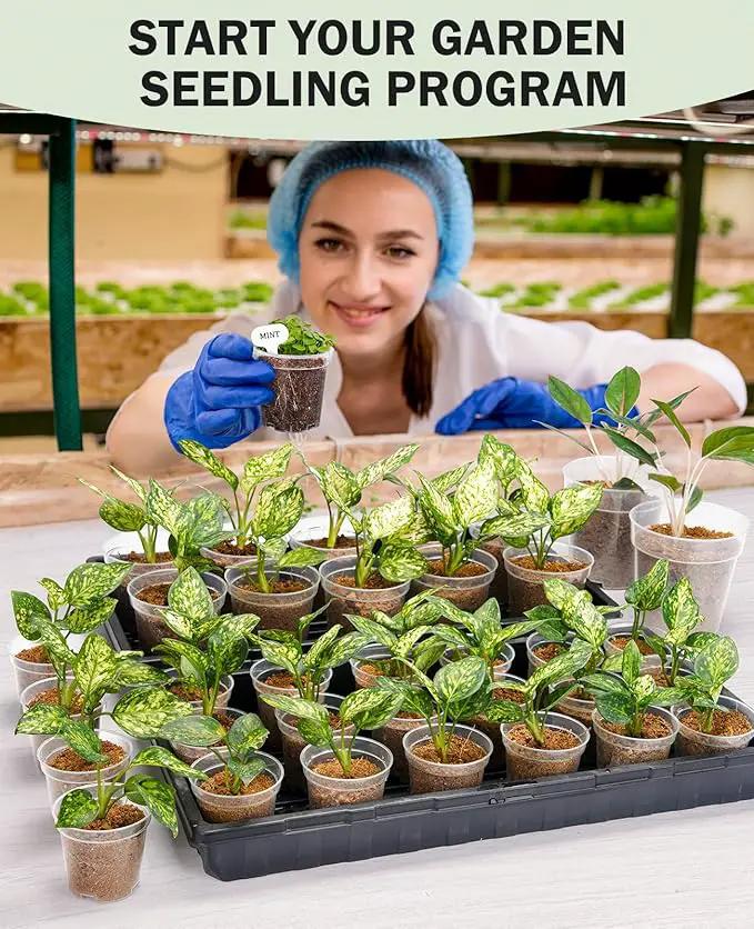 homenote Clear Nursery Pots for Plants,5 Inch Plant Pot for Planting Plastic Seedling with Drainage Holes Seed Starter Flower High Transparency with 20 Labels (30 Pack) by GreenHaven Gardens