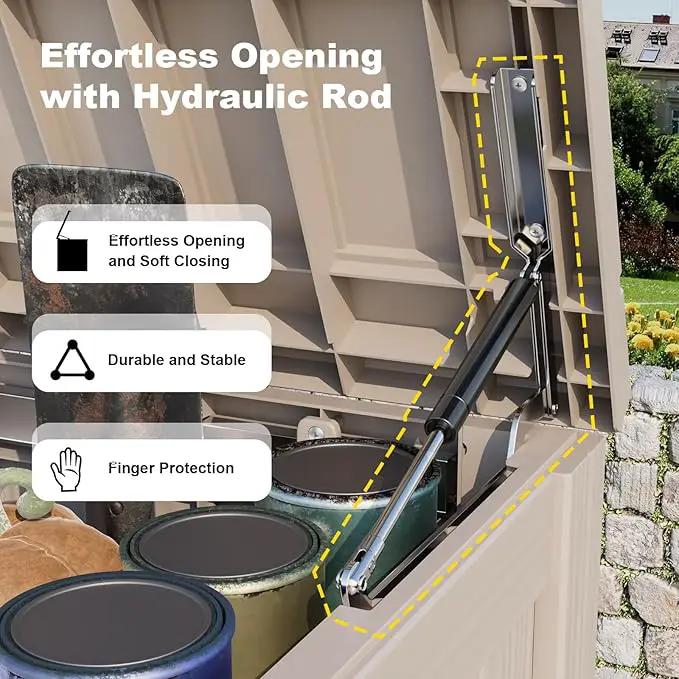 DRATO 150 Gallon Outdoor Storage Box, Large Waterproof Deck Box, Lockable Resin Storage Container with Reinforced Support for Patio Cushions, Garden Tools, UV-Resistant Outdoor Chest by GreenHaven Gardens
