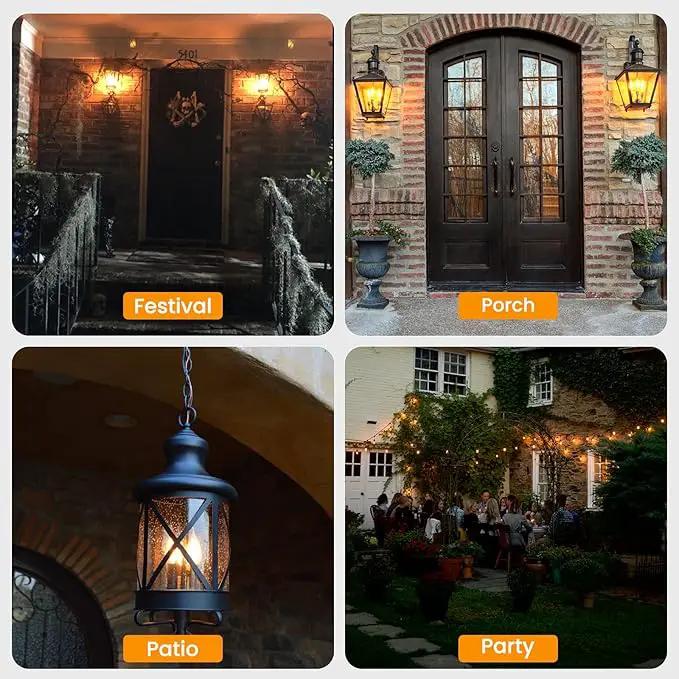 Hompavo 【Upgraded】 LED Flame Light Bulbs, 3 Modes Flickering Light Bulbs, E12 Chandelier Base Candle Fire Light Bulb for Halloween, Christmas, Party, Porch, Indoor & Outdoor Home Decoration - 6 Pack by GreenHaven Gardens