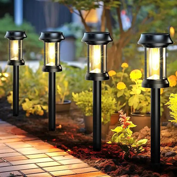 Solar Pathway Lights, 8 Pack Glass Solar Lights Outdoor, Solar Stake Lights Landscape Lighting for Outside Path Walkway Driveway Sidewalk Lawn Yard Garden Decor by GreenHaven Gardens