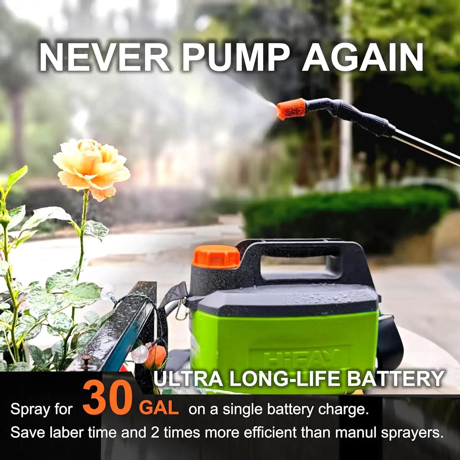 ES4-PRO Electric Sprayer 1 Gallon Built-in 4000mAh,Rechargeable Battery Powered Sprayer with Telescopic Wand,Plant Mister,Kitchen Cleaning,Indoor Watering Can for Plants (Green) by GreenHaven Gardens