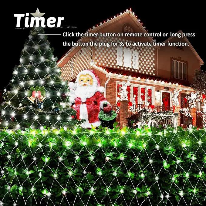 JXLEDAYY Christmas Net Lights Outdoor 200 LED 9.8x6.6 FT Mesh Lights for Bush Waterproof Fairy String Lights Plug in with Remote Timer 8 Modes for Garden Yard Bush Tree Patio Decor-Cool White by GreenHaven Gardens