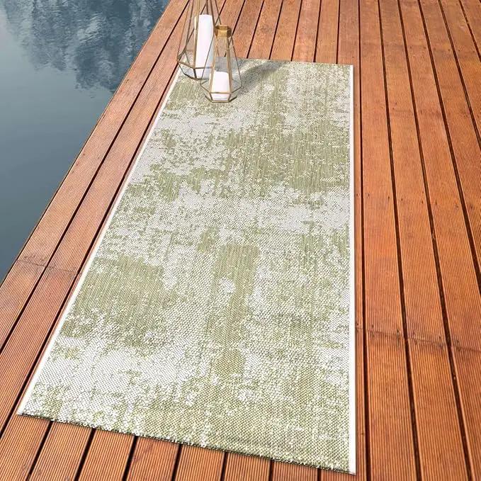 Keen Home Design Terrace Outdoor Runner Rug - 2x8 Washable Indoor/Outdoor Rug for Patio, Kitchen, Balcony, Beach, Garden, Deck and Porch, Size: 2'2"x7'7" by GreenHaven Gardens