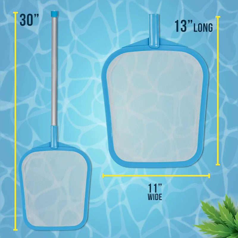 U.S. Pool Supply Pool Skimmer Net with Pole, Handheld Ultra Fine Mesh Pool Skimmer Net - Hand Held Spa, Hot Tub, Pond Cleaning - 17" Pole, Leaf Netting, Scoop Skim Leaves & Debris, Clean Water Surface by GreenHaven Gardens