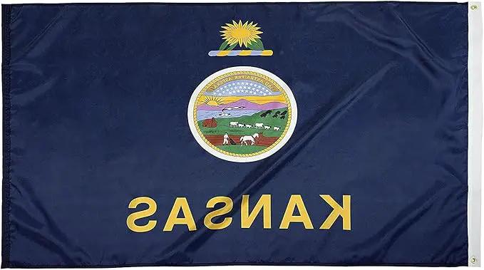 FlagSource Kansas Nylon State Flag, Made in the USA, 5x8' by GreenHaven Gardens