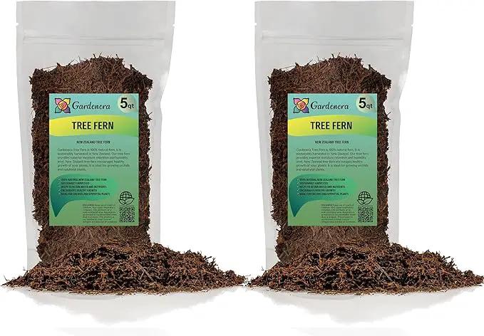 Premium New Zealand Tree Fern by GARDENERA - 10 Quart - Orchid and Epiphytal Plants Growing Medium and Reptile Substrate (2 Bags of 5 Quart) by GreenHaven Gardens