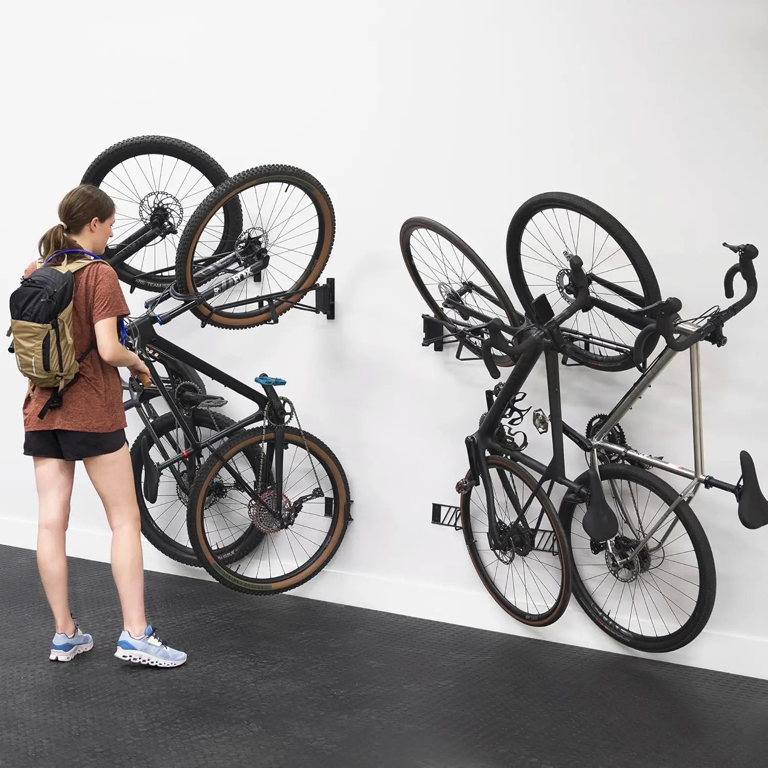 StoreYourBoard SwivelStow Road & Gravel Bike Storage 2 Pack – Heavy Duty Bike Hanger, No-Lift Bike Wall Mount for Garage Bike Storage, Holds 70 lbs, Patent-Pending by GreenHaven Gardens