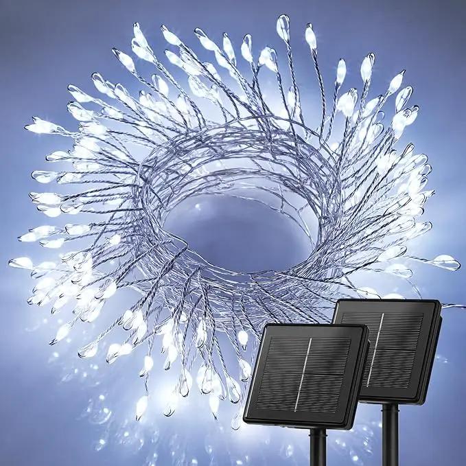 Brightown Solar String Lights for Outside, 2 Packs Total 39.2Ft 480 LED Solar Fairy Lights for Outdoor Waterproof, Firecracker Twinkle Lights with 8 Modes for Patio Party Garden Yard Home, Pure White by GreenHaven Gardens