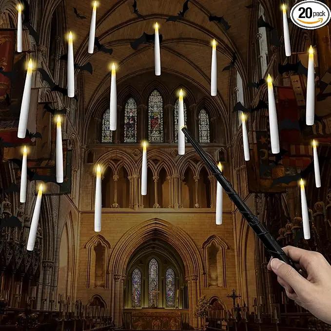 20pcs Flameless Candles with Wand, Hanging Window LED Candle, Battery Operated Warm Light Flickering Candle, Taper Candle Set for Christmas, Wedding, Birthday Party, Valentine's Day Gift by GreenHaven Gardens