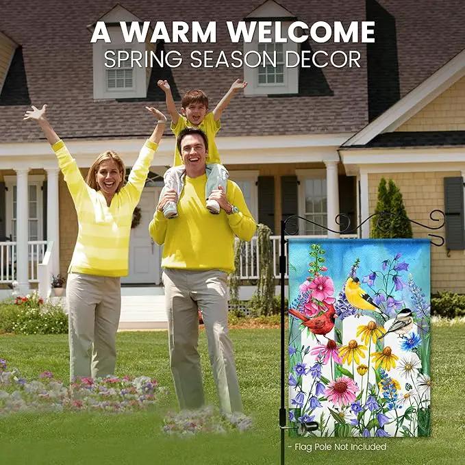Summer Garden Flag - 12.5 x 18 Inch Double-Sided Spring Flowers Printed Art Front Yard Decor - Seasonal Welcome Outdoor Banner for House Porch, Patio, Lawn, and Deck - Suits Standard Stands by GreenHaven Gardens