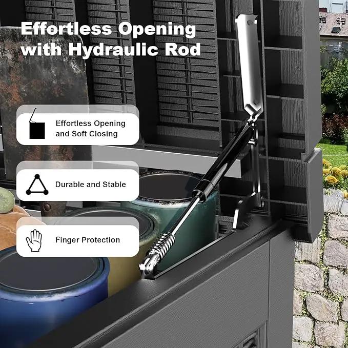 320 Gallon Deck Box Waterproof, UV Resistant Resin Outdoor Storage Box with Hydraulic Rod, Lockable Design and Enhanced Durability for Patio, Garden, and Poolside Use by GreenHaven Gardens