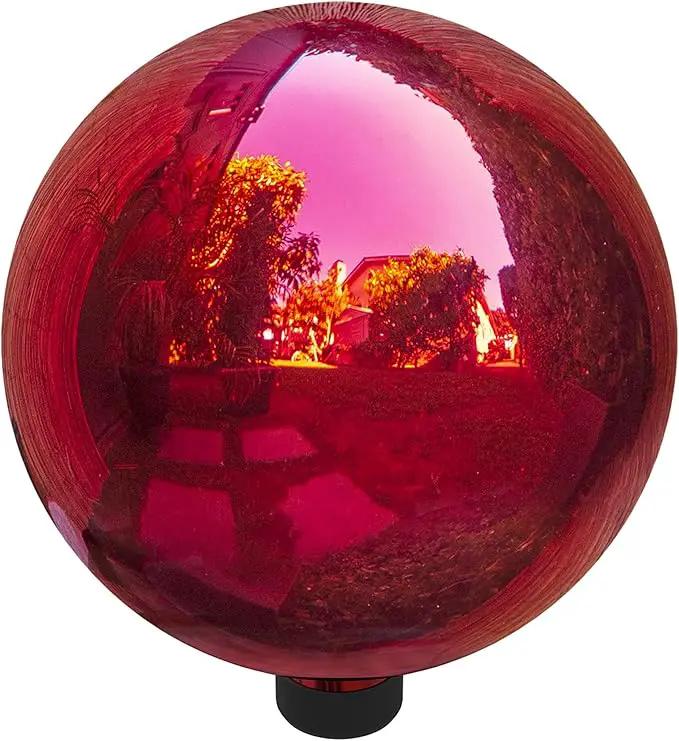 Alpine Corporation 10" Diameter Indoor/Outdoor Glass Gazing Globe Yard Decoration, Red by GreenHaven Gardens