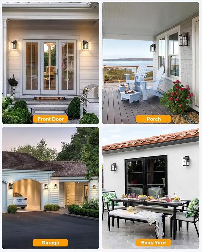 Anti-Rust Dusk to Dawn Outside Lights, 2-Pack Oil Rubbed Bronze Exterior Lighting Fixtures, Easy-to-Install Waterproof Modern Outdoor Wall Light for Porch, Garage, Front Door by GreenHaven Gardens