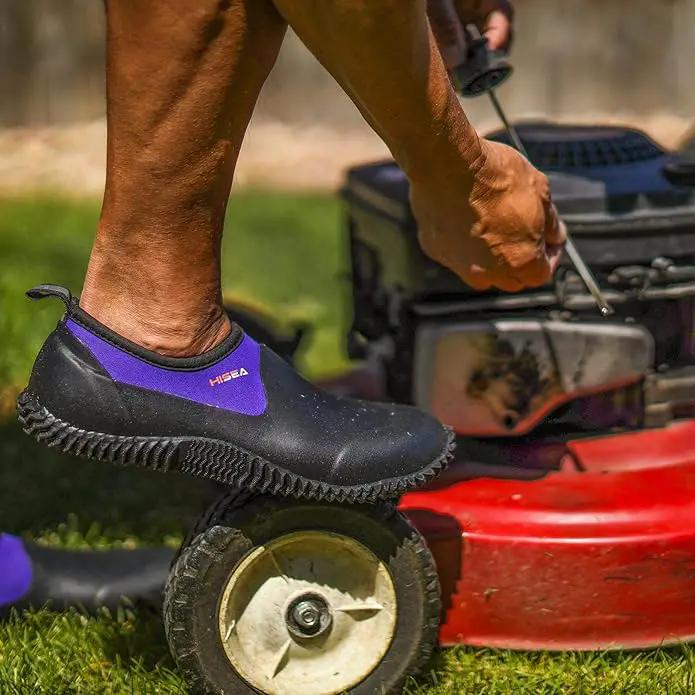 HISEA Unisex Waterproof Garden Shoes, Men's Rubber Rain Boots Women's Ankle Rain Shoes Neoprene Camp Booties Outdoor Slip-On Footwear for Gardening, Farming, Camping, Car Wash, Lawn Care and Yard Work by GreenHaven Gardens