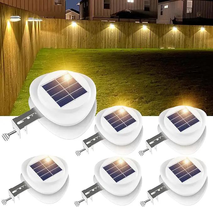 ROSHWEY Backyard Lights, 6 Pack Solar Fence Lights with 9 LED Waterproof Outdoor Gutter Lights for Eaves Garden Landscape Yard (Warm White) by GreenHaven Gardens