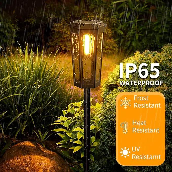 KINKAI Solar Walkway Lights Outdoor - 8 Pack Classic Pathway Light Waterproof Driveway Lamps Landscape Lighting with Filament Bulb for Outside Garden Lawn Patio Sidewalk Yard (Warm Light) by GreenHaven Gardens