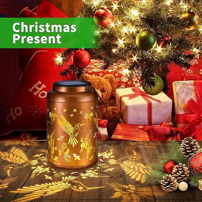 Hummingbird Solar Lanterns Outdoor Waterproof Hanging Solar Lights Metal Decor Lantern LED Light Christmas Decorative for Garden,Patio,Yard,Lawn,Backyard,Front,Porch as Holiday Gifts for Women Mom by GreenHaven Gardens