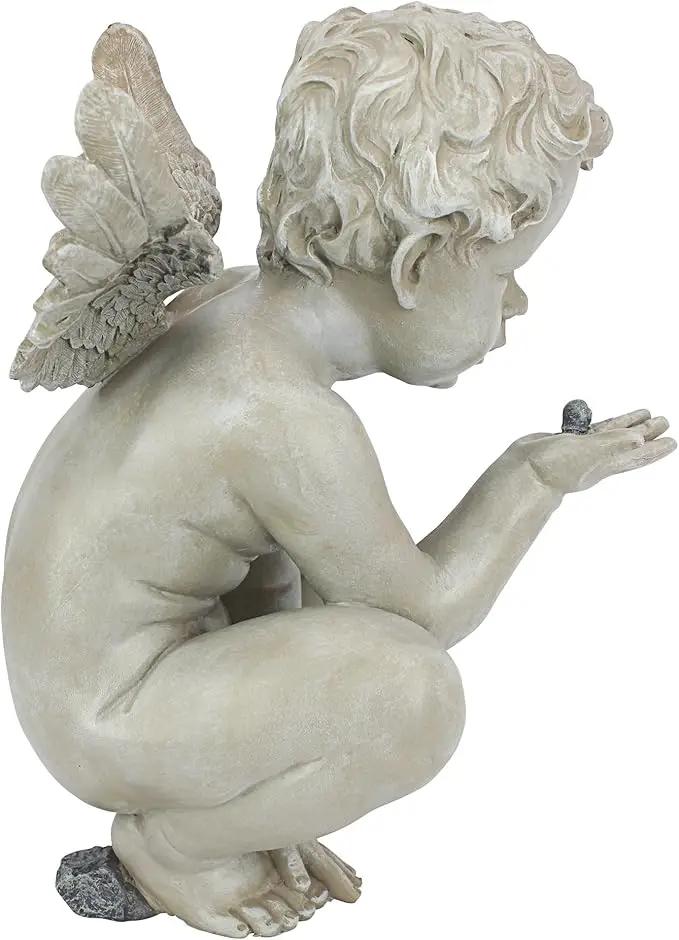 Design Toscano EU4360 Life's Mysteries Cherub Garden Statue, 15 Inch, Antique Stone by GreenHaven Gardens