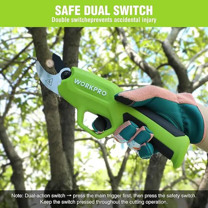 WORKPRO 7.2V Electric Pruning Shears, Battery Powered Pruning Shears, Cordless Tree Pruner, 0.8 Inch Cutting Diameter, Branch Cutter Gardening Scissors with Rechargeable Battery by GreenHaven Gardens